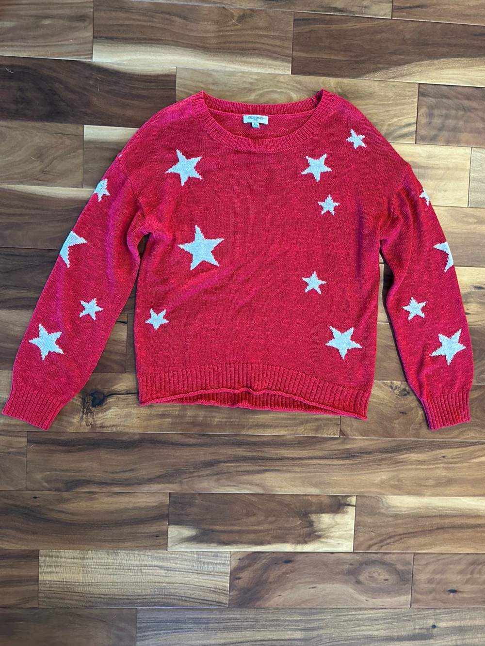 Freshman Red Sweater with White Stars Size XL